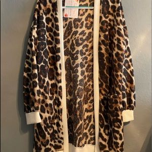 Light weight Leopard Print Long Jacket